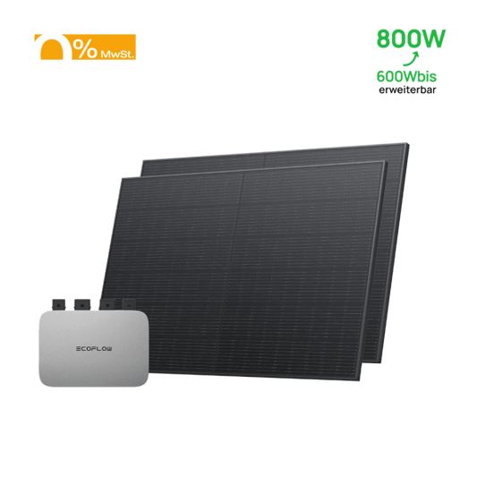 Balkonkraftwerk Set EcoFlow PowerStream 600W Mikrowechselrichter + 2x 400W Solarmodule starr Bundle